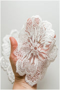 4pcs. 3D lace flowers for sewing on/ 3D flower lace applique/ wedding dress lace applique/ bridal lace// A17-074