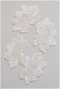 4pcs. 3D lace flowers for sewing/ 3D flower lace applique/ wedding dress lace applique/ bridal lace// A17-076