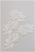4pcs. 3D lace flowers for sewing on/ 3D flowers/ flower lace applique/ wedding dress applique/ bridal lace// A17-077