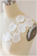 8pcs. 3D lace flowers for sewing on/ 3D flower lace applique/ wedding dress lace applique/ bridal lace// A17-079