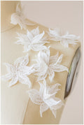 20pcs. 3D flowers for sewing/ 3D flower lace applique/ wedding dress lace applique/ bridal lace// A17-081