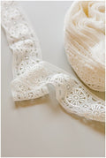 Beautiful guipure lace trim/ off-white lace trim/ bridal lace trim/ lace veil/ boho crocheted bridal lace trim// T17-033