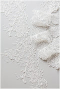 Romantic off-white lace trim/ floral bridal lace/ bridal lace trim/ veil lace trim/ wedding dress lace// T17-039