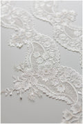 Soft embroidered lace trim/ elegant off-white bridal lace trim/ veil lace trim/ wedding dress lace// T17-040