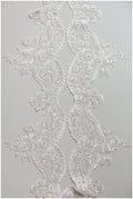 Soft embroidered lace trim/ elegant off-white bridal lace trim/ veil lace trim/ wedding dress lace// T17-040
