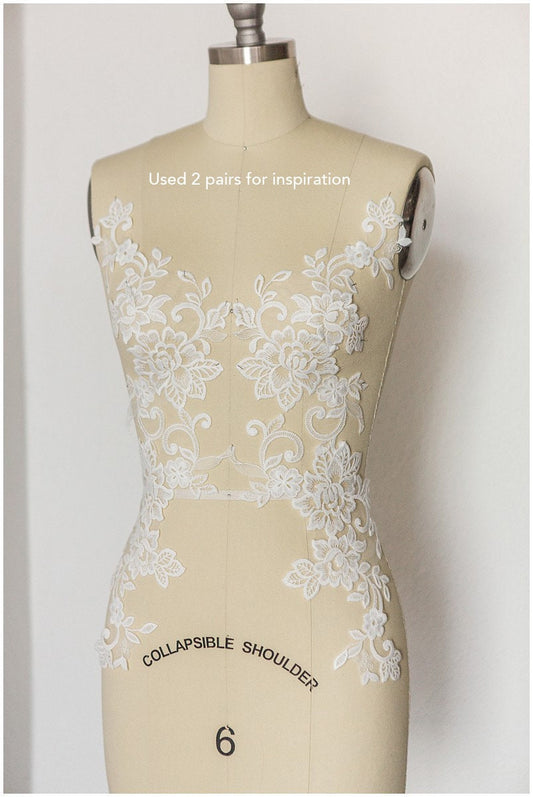 Baumwollblüten Applikation, Spitzenblumen Applikation, Spitzenblume, Blumen Applikation, Hochzeitskleid Spitzenapplikation, Spitzenblumen Applikation// A17-140C