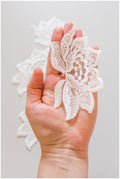 4pcs. 3D lace flowers for sewing on/ 3D flowers/ flower lace applique/ wedding dress applique/ bridal lace// A17-077