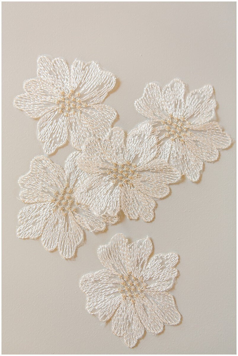 20pcs 3D lace flowers for sewing/ 3D flower lace applique/ wedding dress lace applique/ bridal 3D applique// A17-101 