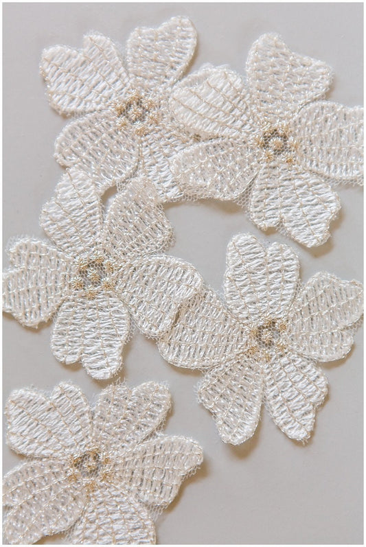 10pcs 3D lace flowers for sewing/ 3D flower lace applique/ 3D lace flower for wedding dress/ bridal applique// A17-103