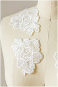 6pcs 3D flower lace applique/ 3D lace flowers/ wedding dress lace applique/ bridal 3D applique// A17-116