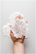 6pcs. 3D lace flowers for sewing on/ 3D flower lace applique/ wedding dress applique/ bridal applique// A17-121 