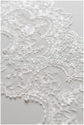embroidered lace trim off-white/ elegant bridal lace trim/ bridal lace/ veil lace trim/ lace embroidery/ wedding dress lace// T17-041
