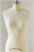 embroidered lace trim off-white/ elegant bridal lace trim/ bridal lace/ veil lace trim/ lace embroidery/ wedding dress lace// T17-041