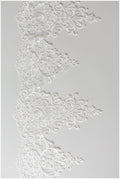 Embroidered lace trim off-white/ elegant bridal lace trim/ veil lace trim/ wedding dress lace trim// T17-042