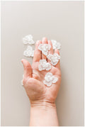 10pcs small lace flowers, sewn on 3D flower, 3D flower lace applique, 3D lace flower, wedding dress lace applique, bridal 3D applique