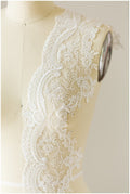 Lace trim off-white/ bridal lace trim/ embroidered lace trim/ elegant bridal lace trim/ wedding dress veil lace// T17-046