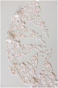 Embroidered lace trim/ elegant bridal lace trim off-white &amp; silver &amp; rose/ floral lace bridal trim/ wedding dress lace trim// T17-006