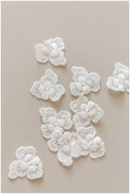 10pcs small lace flowers, sewn on 3D flower, 3D flower lace applique, 3D lace flower, wedding dress lace applique, bridal 3D applique