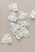 10pcs small lace flowers, sewn on 3D flower, 3D flower lace applique, 3D lace flower, wedding dress lace applique, bridal 3D applique