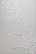 embroidered lace trim off-white/ elegant bridal lace trim/ bridal lace/ veil lace trim/ lace embroidery/ wedding dress lace// T17-041