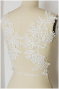 Perlenaufnäher für Brautkleid, Hochzeitskleid Spitzenaufnäher, Spitzenblume für Hochzeitskleid, Brautspitze Applikation// A17-151