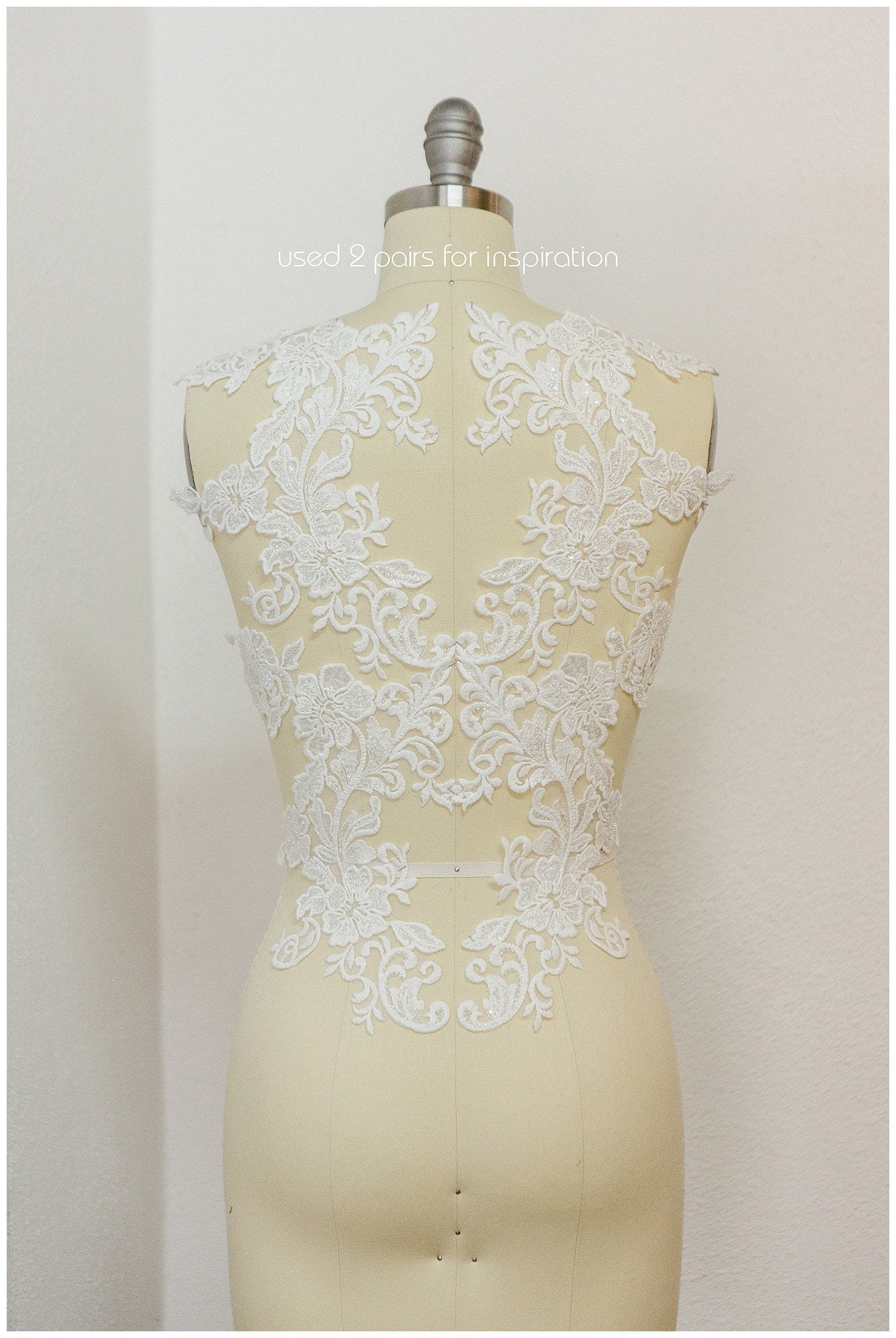 PerlenHochzeitskleid Spitzenapplikation, Aufnäher für Brautkleid, Spitzenblume für Hochzeitskleid, Brautspitze Applikation// A17-154