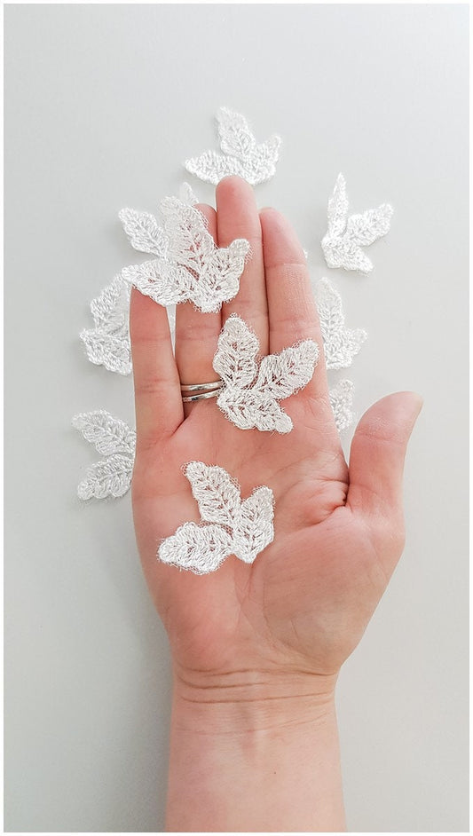 30pcs 3D leaf applique for sewing/ 3D flower applique/ wedding dress lace applique/ bridal lace// A17-168-1