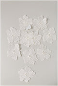 10Stk. 3D Blumen zum Aufnähen/ Off-White auf Blume/ 3D Spitzenblume/ Hochzeitskleid Spitzenapplikation/ Braut Applikation// A19-167