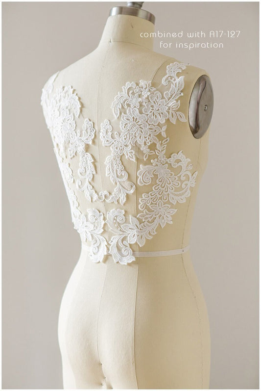 Spitzenaufnäher für Brautkleider, Spitzenaufnäher Stickerei, Blumenapplikation, Spitzenblume, Hochzeitskleid Spitze, Hochzeitskleid Spitzenapplikation// A17-126