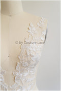 Spitzenblumen Applikation, Brautblumen Spitze Aufnäher off-white// A19-107