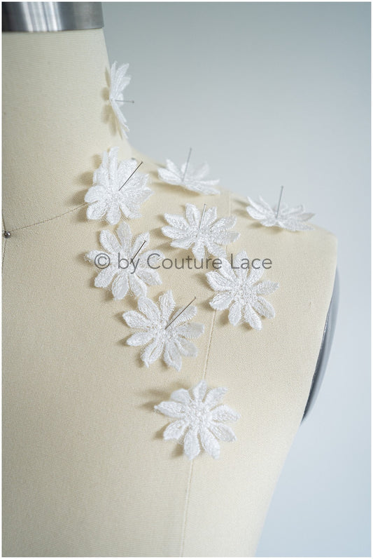 10pcs. Lace flowers for sewing on/ 3D flower lace applique/ wedding dress lace applique/ wedding dress applique// A19-104/2