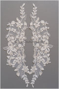 Spitzenblumen Applikation, Brautblumen Spitze Aufnäher off-white// A19-107