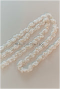 Pearl lace trim off-white silver/ pearl embroidered bridal belt pearl embroidered bridal lace// T19-083