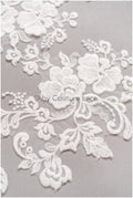 Blumen Hochzeitskleid Spitzenaufnäher, Aufnäher für Brautkleid, Spitzenblume für Hochzeitskleid, Brautspitze Applikation, Stickaufnäher// A19-190