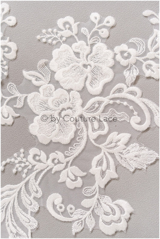 Blumen Hochzeitskleid Spitzenaufnäher, Aufnäher für Brautkleid, Spitzenblume für Hochzeitskleid, Brautspitze Applikation, Stickaufnäher// A19-190
