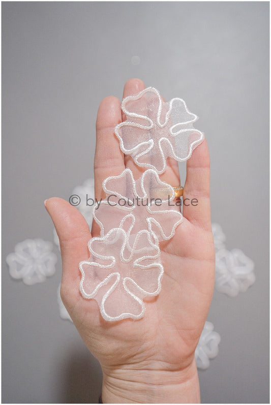 30pcs 3D lace flowers for sewing on/ 3D flower lace applique/ 3D lace flower for wedding dress/ bridal lace// A20-193