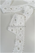 5yds crochet lace trim/ off-white boho trim/ boho lace trim/ bridal boho lace/ guipure lace trim// T20-100
