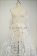 Romantischer Braut Spitzenstoff mit großen Blumen/ Blumen Spitzenstoff Off-White/ Braut Spitzenstoff// L20-337