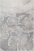 Romantischer Braut Spitzenstoff mit großen Blumen/ Blumen Spitzenstoff Off-White/ Braut Spitzenstoff// L20-337