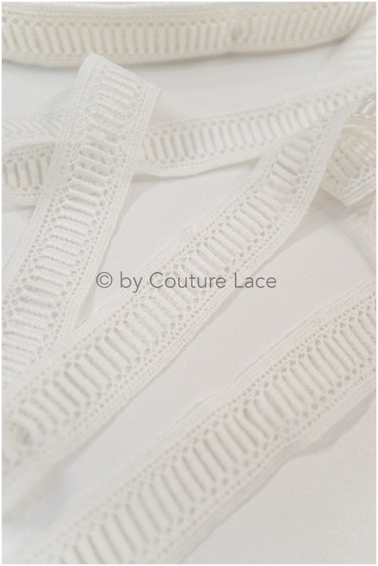 4yds crochet lace for boho wedding dresses/ lace trim off-white/ bridal lace/ geometric lace// T20-117