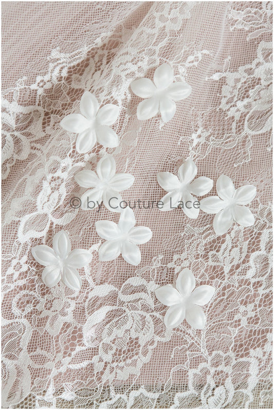 3D flowers for sewing/ 3D petals/ bridal satin flower appliques/ 3D flowers for wedding dress// A24-397 (FL-003)