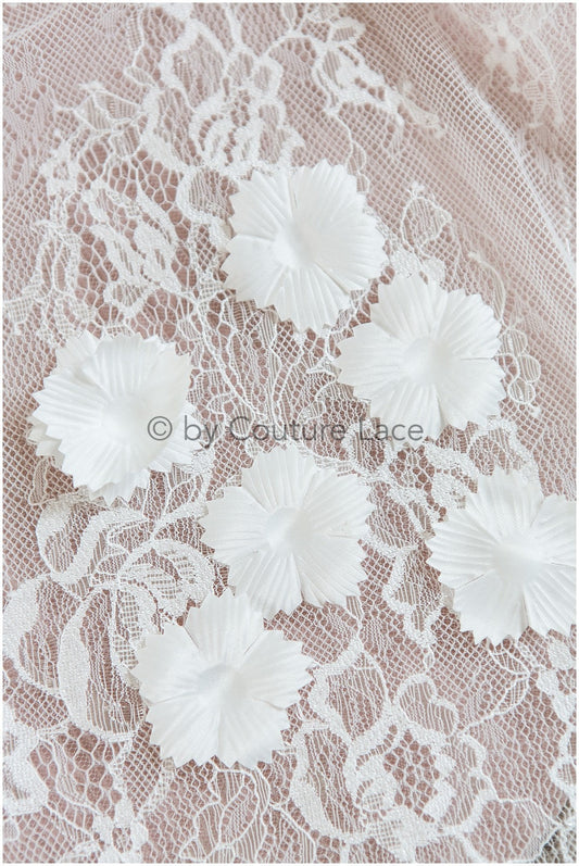 3D flowers for sewing/ 3D petals/ bridal satin flower appliques/ 3D satin flowers for wedding dress// A24-399 (FL-005)