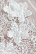 3D flowers for sewing/ 3D petals/ bridal satin flower appliques/ 3D flowers for wedding dress// A24-398 (FL-004)