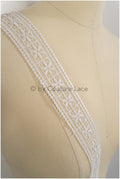 Soft crochet lace trim with geometric pattern/ Off-white guipure lace trim/ Bridal macrame lace trim// T21-128