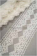 3yds Soft Crochet Lace Trim/ Guipure Lace Trim/ Crocheted Lace Trim/ Boho Lace Trim// T21-127