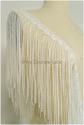 Fringed lace trim off-white/ Boho lace trim/ Crocheted lace trim/ Guipure lace// T21-140