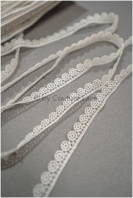3yds Soft Crochet Lace Off-White/ Guipure Lace Trim/ Crocheted Bridal Lace Trim/ Guipure Lace Trim// T21-129