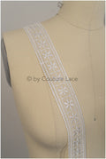 Soft crochet lace trim with geometric pattern/ Off-white guipure lace trim/ Bridal macrame lace trim// T21-128