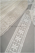 Soft crochet lace trim with geometric pattern/ Off-white guipure lace trim/ Bridal macrame lace trim// T21-128