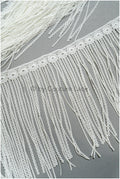 Fringed lace trim off-white/ Boho lace trim/ Crocheted lace trim/ Guipure lace// T21-140